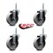 Service Caster 4 Inch Semi Steel Wheel Swivel 34 Inch Threaded Stem Caster Set Service Caster SCC-TS20S414-SSS-34212-4 - alternate 3